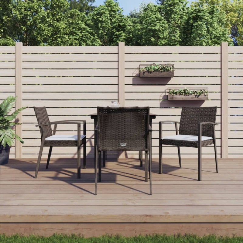 vidaXL Juego comedor jardín 5 piezas y cojines ratán sintético y acero