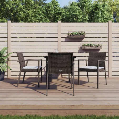 vidaXL Juego comedor jardín 5 piezas y cojines ratán sintético y acero