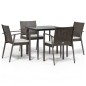 vidaXL Juego comedor jardín 5 piezas y cojines ratán sintético y acero