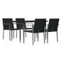 vidaXL Juego comedor jardín 5 piezas y cojines ratán sintético y acero