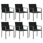 vidaXL Juego comedor jardín 7 piezas y cojines ratán sintético y acero vidaXL Juego comedor jardín 7 piezas y cojines ratán sintético y acero