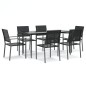 vidaXL Juego de comedor para jardín 7 piezas ratán sintético y acero vidaXL Juego de comedor para jardín 7 piezas ratán sintético y acero
