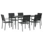 vidaXL Juego de comedor para jardín 7 piezas ratán sintético y acero vidaXL Juego de comedor para jardín 7 piezas ratán sintético y acero