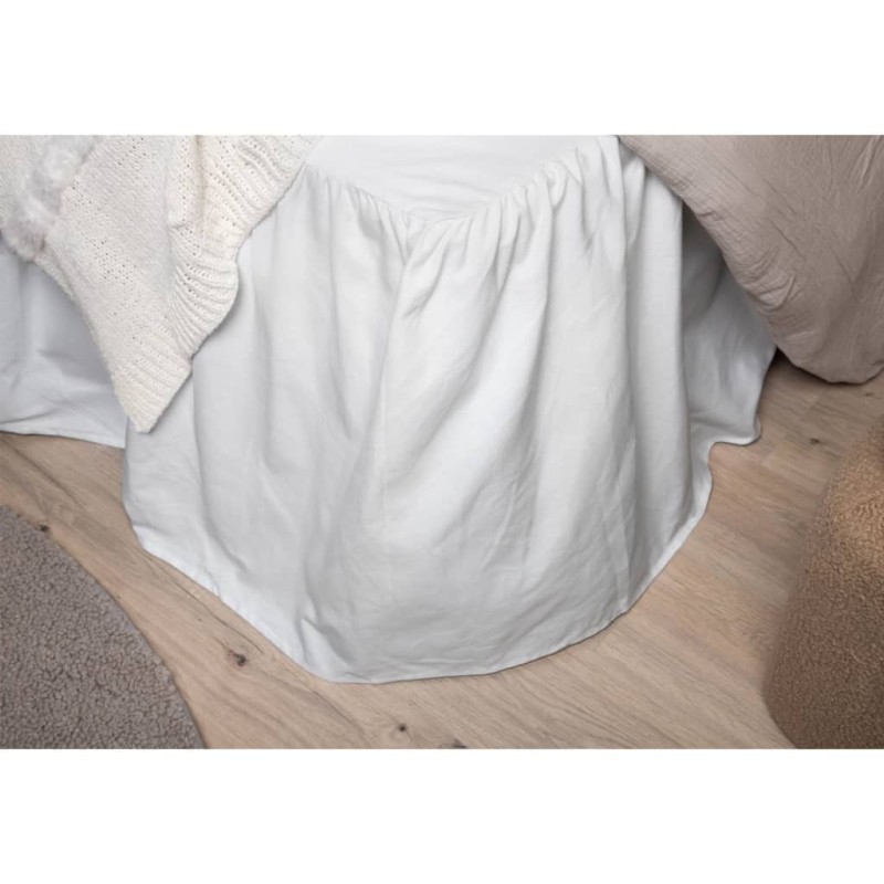Venture Home Falda de cama Pixy algodón blanco 200x120 cm Venture Home Falda de cama Pixy algodón blanco 200x120 cm