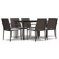 vidaXL Juego comedor jardín 7 piezas y cojines ratán sintético y acero vidaXL Juego comedor jardín 7 piezas y cojines ratán sintético y acero