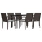 vidaXL Juego comedor jardín 7 piezas y cojines ratán sintético y acero vidaXL Juego comedor jardín 7 piezas y cojines ratán sintético y acero
