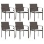 vidaXL Juego comedor jardín 7 piezas y cojines ratán sintético y acero vidaXL Juego comedor jardín 7 piezas y cojines ratán sintético y acero