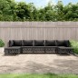 vidaXL Juego de muebles de jardín 7 pzas con cojines acero antracita vidaXL Juego de muebles de jardín 7 pzas con cojines acero antracita