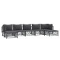 vidaXL Juego de muebles de jardín 7 pzas con cojines acero antracita vidaXL Juego de muebles de jardín 7 pzas con cojines acero antracita