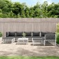 vidaXL Juego de muebles de jardín 10 piezas con cojines acero blanco vidaXL Juego de muebles de jardín 10 piezas con cojines acero blanco