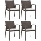 vidaXL Juego comedor jardín 5 piezas y cojines ratán sintético y acero vidaXL Juego comedor jardín 5 piezas y cojines ratán sintético y acero