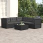 vidaXL Set de muebles de jardín 5 pzas y cojines ratán sintético negro vidaXL Set de muebles de jardín 5 pzas y cojines ratán sintético negro