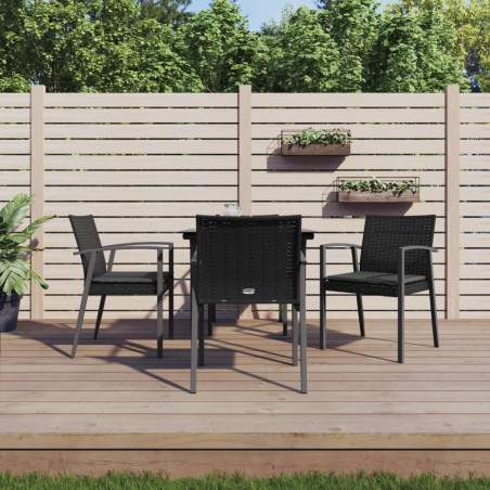 vidaXL Juego comedor jardín 5 piezas y cojines ratán sintético y acero