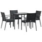 vidaXL Juego comedor jardín 5 piezas y cojines ratán sintético y acero vidaXL Juego comedor jardín 5 piezas y cojines ratán sintético y acero