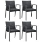 vidaXL Juego comedor jardín 5 piezas y cojines ratán sintético y acero vidaXL Juego comedor jardín 5 piezas y cojines ratán sintético y acero