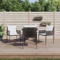 vidaXL Juego comedor jardín 5 piezas y cojines ratán sintético y acero vidaXL Juego comedor jardín 5 piezas y cojines ratán sintético y acero