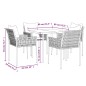 vidaXL Juego comedor jardín 5 piezas y cojines ratán sintético y acero vidaXL Juego comedor jardín 5 piezas y cojines ratán sintético y acero