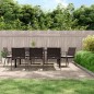 vidaXL Juego comedor jardín 9 piezas y cojines ratán sintético y acero vidaXL Juego comedor jardín 9 piezas y cojines ratán sintético y acero