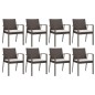 vidaXL Juego comedor jardín 9 piezas y cojines ratán sintético y acero vidaXL Juego comedor jardín 9 piezas y cojines ratán sintético y acero