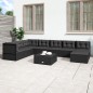 vidaXL Set de muebles de jardín 8 pzas y cojines ratán sintético negro