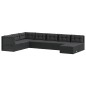 vidaXL Set de muebles de jardín 8 pzas y cojines ratán sintético negro