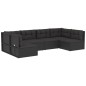 vidaXL Set muebles de jardín 6 piezas y cojines ratán sintético negro vidaXL Set muebles de jardín 6 piezas y cojines ratán sintético negro