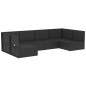 vidaXL Set muebles de jardín 6 piezas y cojines ratán sintético negro vidaXL Set muebles de jardín 6 piezas y cojines ratán sintético negro