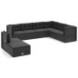 vidaXL Set de muebles de jardín 8 pzas y cojines ratán sintético negro vidaXL Set de muebles de jardín 8 pzas y cojines ratán sintético negro