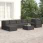 vidaXL Set de muebles de jardín y cojines 7 pzas ratán sintético negro vidaXL Set de muebles de jardín y cojines 7 pzas ratán sintético negro