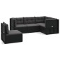 vidaXL Set de muebles de jardín 5 pzas y cojines ratán sintético negro vidaXL Set de muebles de jardín 5 pzas y cojines ratán sintético negro