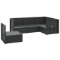 vidaXL Set de muebles de jardín 5 pzas y cojines ratán sintético negro vidaXL Set de muebles de jardín 5 pzas y cojines ratán sintético negro