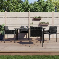 vidaXL Juego comedor jardín 5 piezas y cojines ratán sintético y acero