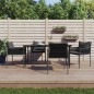 vidaXL Juego comedor jardín 5 piezas y cojines ratán sintético y acero vidaXL Juego comedor jardín 5 piezas y cojines ratán sintético y acero