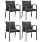 vidaXL Juego comedor jardín 5 piezas y cojines ratán sintético y acero vidaXL Juego comedor jardín 5 piezas y cojines ratán sintético y acero