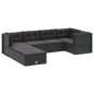 vidaXL Set de muebles de jardín y cojines 7 pzas ratán sintético negro vidaXL Set de muebles de jardín y cojines 7 pzas ratán sintético negro