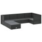 vidaXL Set de muebles de jardín y cojines 7 pzas ratán sintético negro vidaXL Set de muebles de jardín y cojines 7 pzas ratán sintético negro