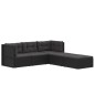 vidaXL Set de muebles de jardín 5 pzas y cojines ratán sintético negro vidaXL Set de muebles de jardín 5 pzas y cojines ratán sintético negro