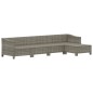 vidaXL Set de muebles de jardín 5 pzas y cojines ratán sintético gris