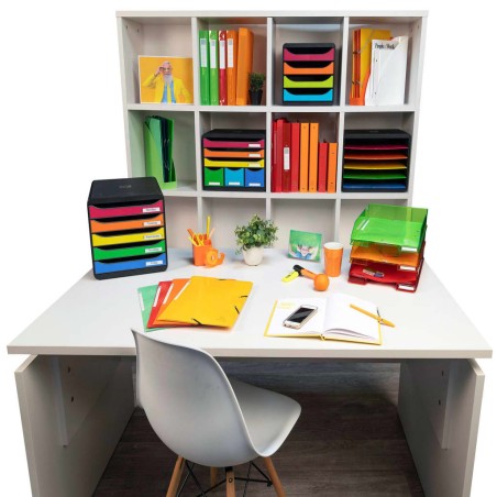 Exacompta Set de cajones escritorio Maxi con 6 cajones arlequinado