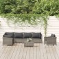 vidaXL Set de muebles de jardín 8 pzas y cojines ratán sintético gris vidaXL Set de muebles de jardín 8 pzas y cojines ratán sintético gris
