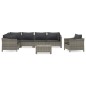 vidaXL Set de muebles de jardín 8 pzas y cojines ratán sintético gris vidaXL Set de muebles de jardín 8 pzas y cojines ratán sintético gris