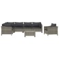 vidaXL Set de muebles de jardín 8 pzas y cojines ratán sintético gris vidaXL Set de muebles de jardín 8 pzas y cojines ratán sintético gris