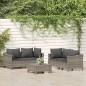 vidaXL Set de muebles de jardín 5 pzas y cojines ratán sintético gris vidaXL Set de muebles de jardín 5 pzas y cojines ratán sintético gris