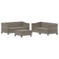vidaXL Set de muebles de jardín 5 pzas y cojines ratán sintético gris vidaXL Set de muebles de jardín 5 pzas y cojines ratán sintético gris