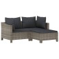 vidaXL Set de muebles de jardín 5 pzas y cojines ratán sintético gris vidaXL Set de muebles de jardín 5 pzas y cojines ratán sintético gris