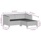 vidaXL Set de muebles de jardín 5 pzas y cojines ratán sintético gris vidaXL Set de muebles de jardín 5 pzas y cojines ratán sintético gris