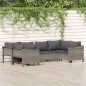 vidaXL Set de muebles de jardín 6 pzas y cojines ratán sintético gris vidaXL Set de muebles de jardín 6 pzas y cojines ratán sintético gris