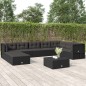 vidaXL Set de muebles de jardín 9 pzas y cojines ratán sintético negro vidaXL Set de muebles de jardín 9 pzas y cojines ratán sintético negro