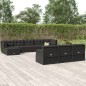 vidaXL Set muebles de jardín 11 pzas y cojines ratán sintético negro vidaXL Set muebles de jardín 11 pzas y cojines ratán sintético negro