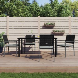 vidaXL Juego comedor jardín 5 piezas y cojines ratán sintético y acero